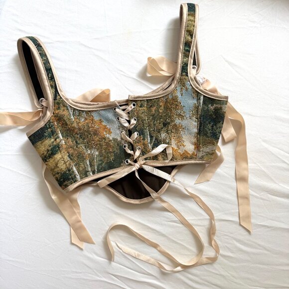Bridgerton Vintage Reworked Tapestry Corset - Picture 2 of 6